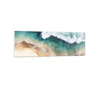 Vidrios decorativos 160x50cm Cuadro Sobre Vidrio Moderno Costa Playa Mar Grande XXL Dormitorio Cocina Cuadros Pared Impresiones Decoracion Salon Impresión en Cristal Wall Art Prints GAB160x50-5747