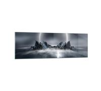 Vidrios decorativos 160x50cm Cuadro Sobre Vidrio Moderno Futurismo Tormenta Luna Grande XXL Cocina Cuadros Pared Impresiones Decoracion Salon Impresión en Cristal Wall Art Prints GAB160x50-5372