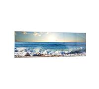 Vidrios decorativos 160x50cm Cuadro Sobre Vidrio Moderno mar orilla agua Grande XXL Dormitorio Cocina Cuadros Pared Impresiones Decoracion Salon Impresión en Cristal Wall Art Prints GAB160x50-3551