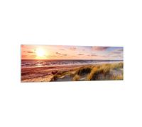 Vidrios decorativos 160x50cm Cuadro Sobre Vidrio Moderno mar playa duna Grande XXL Dormitorio Cocina Cuadros Pared Impresiones Decoracion Salon Impresión en Cristal Wall Art Prints GAB160x50-3540