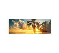Vidrios decorativos 160x50cm Cuadro Sobre Vidrio Moderno mar playa palmera Grande XXL Dormitorio Cocina Cuadros Pared Impresiones Decoracion Salon Impresión en Cristal Wall Art Prints GAB160x50-3922