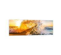Vidrios decorativos 160x50cm Cuadro Sobre Vidrio Moderno Ola Mar Agua Grande XXL Dormitorio Cocina Cuadros Pared Impresiones Decoracion Salon Impresión en Cristal Wall Art Prints Decor GAB160x50-5816