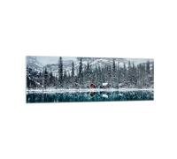 Vidrios decorativos 160x50cm Cuadro Sobre Vidrio Moderno Paisaje Canadá Invierno Grande XXL Cocina Cuadros Pared Impresiones Decoracion Salon Impresión en Cristal Wall Art Prints GAB160x50-5885