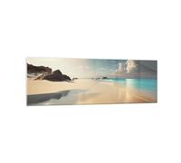 Vidrios decorativos 160x50cm Cuadro Sobre Vidrio Moderno Playa Salvaje Océano Borde Grande XXL Cocina Cuadros Pared Impresiones Decoracion Salon Impresión en Cristal Wall Art Prints GAB160x50-6016