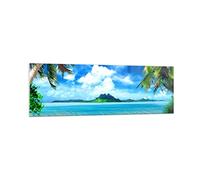 Vidrios decorativos 160x50cm Cuadro Sobre Vidrio Moderno Playa vacaciones isla palma Grande XXL Cocina Cuadros Pared Impresiones Decoracion Salon Impresión en Cristal Wall Art Prints GAB160x50-2528