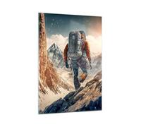 Vidrios decorativos 50x70cm Cuadro Sobre Vidrio Moderno Alpes Escalada Montañas Dormitorio Cocina Cuadros Pared Impresiones Decoracion Salon Impresión en Cristal Wall Art Prints Decor GPA50x70-5740