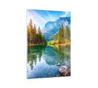 Vidrios decorativos 50x70cm Cuadro Sobre Vidrio Moderno Paisaje Montañas Amanecer Dormitorio Cocina Cuadros Pared Impresiones Decoracion Salon Impresión en Cristal Wall Art Prints Decor GPA50x70-4456