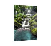 Vidrios decorativos 50x70cm Cuadro Sobre Vidrio Moderno parque cascada agua Dormitorio Cocina Cuadros Pared Impresiones Decoracion Salon Impresión en Cristal Wall Art Prints Decor GPA50x70-3754