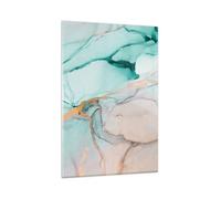 Vidrios decorativos 80x120cm Cuadro Sobre Vidrio Moderno Mármol Abstracción Turquesa Grande Cocina Cuadros Pared Impresiones Decoracion Salon Impresión en Cristal Wall Art Prints GPA80x120-4451