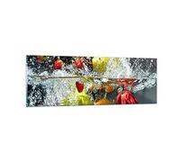 Vidrios decorativos Frutas Agua Splash alimentos Cuadro Sobre Vidrio Moderno 90x30cm Decoracion Salon Dormitorio Cocina Cuadros Pared Impresiones Impresión en Cristal Wall Art Prints GAB90x30-2972