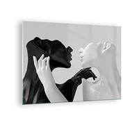 Vidrios decorativos Negro Blanco Estatua Cuadro Sobre Vidrio Moderno 70x50cm Decoracion Salon Dormitorio Cocina Cuadros Pared Impresiones Impresión en Cristal Wall Art Prints Decor GAA70x50-4736