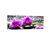 Vidrios decorativos Orquídea naturaleza Agua flor Cuadro Sobre Vidrio Moderno 90x30cm Decoracion Salon Dormitorio Cocina Cuadros Pared Impresiones Impresión en Cristal Wall Art Prints GAB90x30-2658