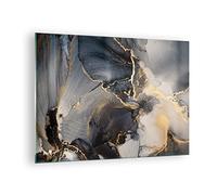 Vidrios decorativos Oscuro Abstracción Oro Cuadro Sobre Vidrio Moderno 70x50cm Decoracion Salon Dormitorio Cocina Cuadros Pared Impresiones Impresión en Cristal Wall Art Prints Decor GAA70x50-4824