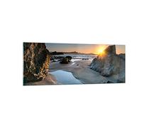 Vidrios decorativos Paisaje británico orilla costa Cuadro Sobre Vidrio Moderno 140x50cm Decoracion Salon Cuadros Pared Impresiones Grande XXL Impresión en Cristal Wall Art Prints GAB140x50-3174