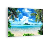 Vidrios decorativos Playa vacaciones isla palma Cuadro Sobre Vidrio Moderno 70x50cm Decoracion Salon Dormitorio Cocina Cuadros Pared Impresiones Impresión en Cristal Wall Art Prints GAA70x50-2528