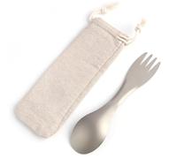 Vidsmow Titanium Spork Camping Utensil 2-in-1 Tenedor Cuchara, Cuchara y Tenedor Reutilizable para Portátil Cubiertos Camping, Cubiertos Viaje y para Llevar al Trabajo