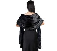 VIDSTM Gasa Pañuelos Mujer, Chal de Fiesta Extra Grande y Extra Ancho, Chal Mujer Seda Suave y Cómodo Protección Solar y Protección Contra el Viento para Fiestas, Veladas, Bailes (Negro)