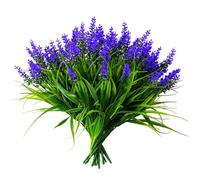 VIDSTW 12 Piezas Planta Lavanda Artificial Flowers Decoracion 35,5 cm Flores Artificiales de Lavanda Ramas Ajustables Table Decoration Flowers Resistente Intemperie para Balcones Patios (Morado)