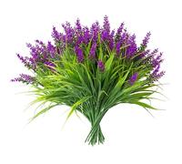 VIDSTW 12 Piezas Planta Lavanda Artificial Flowers Decoracion 37 cm Flores Artificiales de Lavanda Ramas Ajustables Table Decoration Flowers Resistente Intemperie para Balcones Patios (Color de Loto)