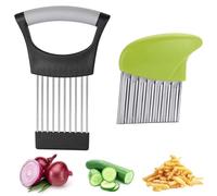 VIDSTW 2 Piezas Cortador de Verdura, Tenedor de Cebolla y Cortador Patatas Fritas, Cortadora de Verduras Asistente de Cocina, para Cebollas, Manzanas Peras Patatas Pepinos