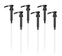 VIDSTW 6 Piezas Bomba de Jarabe Bomba de Sirope para Cafe con 6 Paja Larga Dosificador Jabon Cocina Bomba Bomba Soap Dispenser Bomba Dosificador Jabon Baño para Hogar, Cafetería (Negro)
