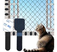 VIDSTW 60 Piezas Ganchos Adhesivos para Red de Gatos Ganchos Red Gatos Non Necessita di Foratura Adhesivos al Aire Libre Tecnología Adhesiva de Doble Capa para Balcones Ventanas Vallas (Negro)