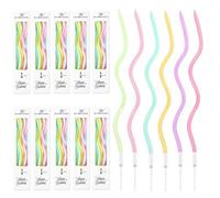 VIDSTW 60 Piezas Velas Cumpleaños Originales Colorido 15,7 CM Velas de Cumpleaños Originales Espiral Birthday Candles Con Soporte Decoración Pasteles para Baby Showers Bodas Navidad San Valentín
