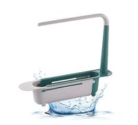 VIDSTW Organizador Fregadero Escalable 32-38CM Soporte Esponja Fregadero Ajustable Organizador Cocina Diseño Hueco Inferior Organizador Fregadero Cocina para Colocar Estropajo, Esponjas (Verde)