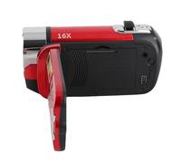 Viduga de Videas Víjera, HD 1080P Registrador de Cámara Digital 16MP con Pantalla de Rotación de 270 Pulgadas de 270 °, 16x Zoom Digital, Luz de Relleno (Rojo)