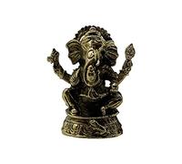 VIE Naturals Figuras Miniatura de latón, Ganesh Sentado con Banda para la Cabeza, Multicolor, Talla única