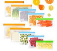 Viedouce 10 Pcs Bolsas Reutilizables para Almacenamiento de Alimentos,Bolsas Congelar Reutilizables,Bolsas de Bocadillos,Bolsas Reutilizables para Fruta Sándwiches Verduras,A Prueba de Fugas,Sin BPA