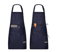 Viedouce 2 Piezas Delantales Impermeables Ajustables del Cocinero con Bolsillo Cocina Delantale para Mujeres Hombres,Delantal Chefs Cocina (Raya Armada)