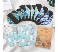 Viedouce Compresas Reutilizables,Paquete de 9 Almohadilla Menstrual Reutilizable,Algodon Salvaslip Reutilizable,Almohadilla Sanitarias Lavable con 2 Impermeables Bolsas de Almacenamiento