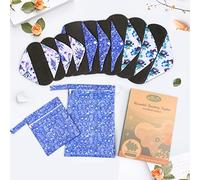 Viedouce Compresas Reutilizables,Paquete de 9 Almohadilla Menstrual Reutilizable,Algodon Salvaslip Reutilizable,Almohadilla Sanitarias Lavable con 2 Impermeables Bolsas de Almacenamiento