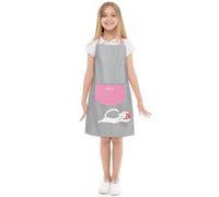 Viedouce Delantal Pintura Infantil Niñas, Delantal Cocina para Impermeable - Ajustable Delantales de Artista para Hornear Artesanía (4-13 Años) (Rosa)