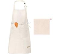 Viedouce Delantales Impermeables Ajustables del Cocinero con Bolsillo Cocina Delantale para Mujeres Hombres,Delantal Chefs Cocina(1x Delantal + 1 x Toalla de té)