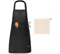 Viedouce Delantales Impermeables Ajustables del Cocinero con Bolsillo Cocina Delantale para Mujeres Hombres,Delantal Chefs Cocina(1x Delantal + 1 x Toalla de té)