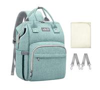 Viedouce Mochilas para Pañales Biberones,Bolso del Bebé Mamá,Impermeable con Estilo Oxford Bolso Pañal de Gran Capacidad, con Portátil Cambiador y 2 Piezas Ganchos Carrito Bebé (Cian)