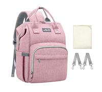 Viedouce Mochilas para Pañales Biberones,Bolso del Bebé Mamá,Impermeable con Estilo Oxford Bolso Pañal de Gran Capacidad, con Portátil Cambiador y 2 Piezas Ganchos Carrito Bebé (Rosado)