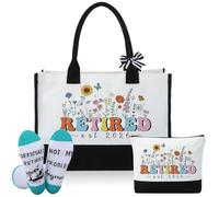 ViEinkaufen Regalos para tía, regalos de jubilación, regalo de agradecimiento para profesores, bolsa de flores para mujer, bolsa de maquillaje para jubilados, enfermeras, mamá, abuela, amigos