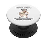Vieja Abuela Odio Cuando Estoy Hablando Conmigo Mismo sarcástico PopSockets PopGrip Adhesivo