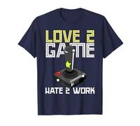 Vieja Escuela Adulto Gamer Amor 2 Juego Odio 2 Trabajo Camiseta
