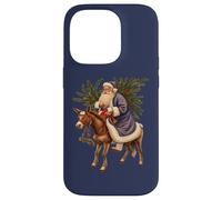 Viejo Alemán Papá Noel Montando Un Burro Recortado Carcasa para iPhone 14 Pro