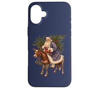 Viejo Alemán Papá Noel Montando Un Burro Recortado Carcasa para iPhone 16 Plus