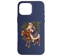 Viejo Alemán Papá Noel Montando Un Burro Recortado Carcasa para iPhone 16 Pro MAX