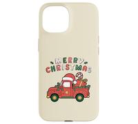 Viejo camión agrícola Cargado con árbol de Navidad y Sombrero de Papá Noel Carcasa para iPhone 15