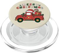 Viejo camión agrícola Cargado con árbol de Navidad y Sombrero de Papá Noel PopSockets PopGrip para MagSafe
