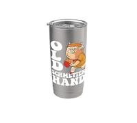 Viejo Mariposa De La Mano Del Abuelo Traje De Jugador De Vaso térmico de acero inoxidable de doble pared