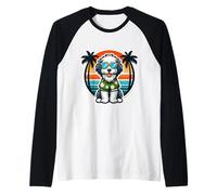 Viejo Pastor Inglés Dueño de Perro Viejo Vibes de Verano Vacaciones Vacaciones Camiseta Manga Raglan