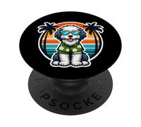 Viejo Pastor Inglés Dueño de Perro Viejo Vibes de Verano Vacaciones Vacaciones PopSockets PopGrip Adhesivo